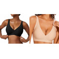 Women'S Seamless Pink Leopard Print Bra Wire-Free Bra Full Cup Soft Thin Mold Support Jelly Beauty Breathable Deep V Push up Bra